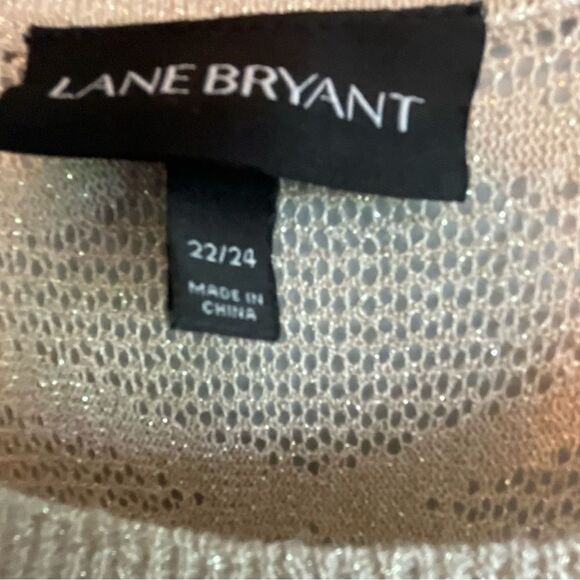 Lane Bryant Gold Sparkle Cold Shoulder top shirt blouse size 22/24 plus size - Picture 3 of 4